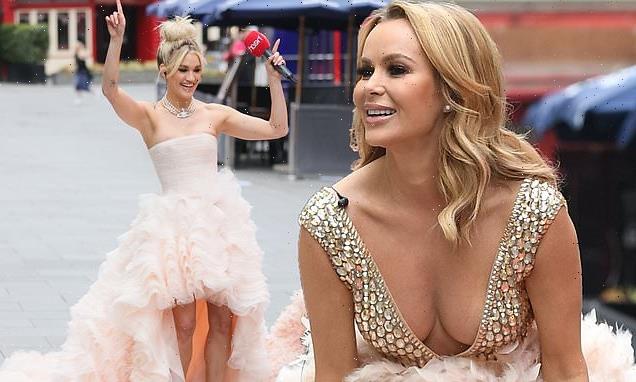 Amanda Holden puts on a busty display in plunging gown