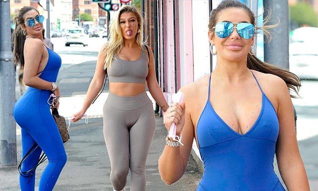 Chloe Ferry showcases her enviable curves in skin-tight blue jumpsuit