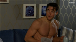 EastEnders viewers swoon as Sharon's brother Zack strips down for shower and shows off abs of steel