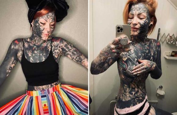 I’m a mum-of-three with my body & face COVERED in tattoos – I’ve even inked my lips