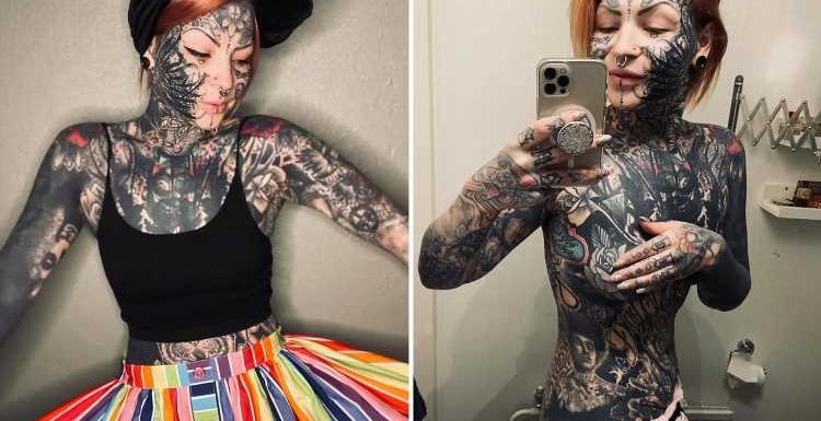 I’m a mum-of-three with my body & face COVERED in tattoos – I’ve even inked my lips