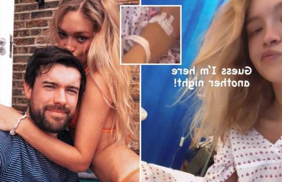 Jack Whitehall's girlfriend Roxy Horner rushed to A&E one day before the Brits as she posts pics from hospital bed