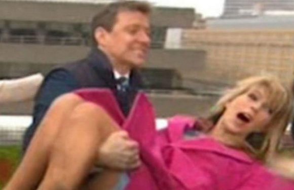Kate Garraway flashes her crotchless knickers live on TV