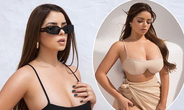 PICTURE EXCLUSIVE: Demi Rose puts on a busty display in black bikini