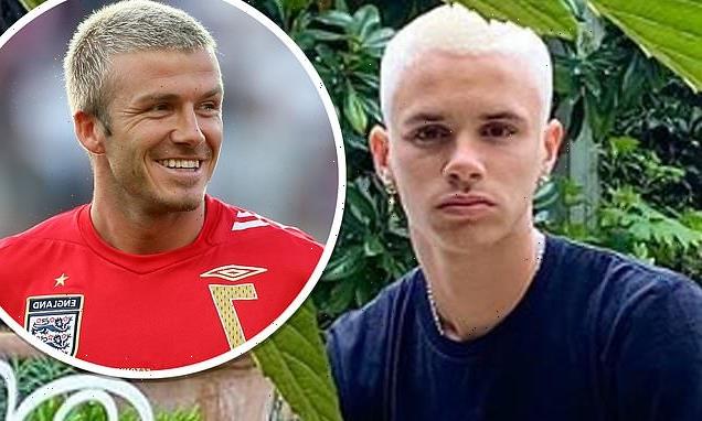 Romeo Beckham debuts new platinum blonde buzz cut