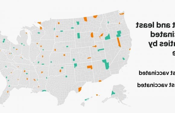 The most and least vaccinated counties in each US state, mapped