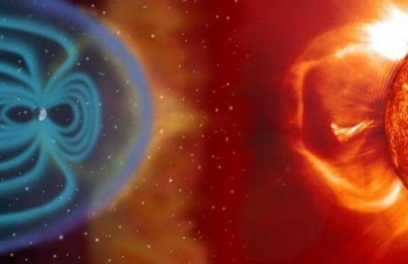 Two sunspots open on the Sun which could combine to create strong solar flare