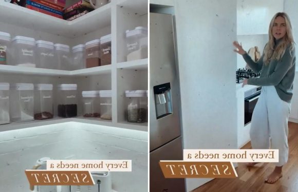 Woman reveals her enviable 'secret' walk-in pantry behind a hidden door in her kitchen – and it's immaculately organised