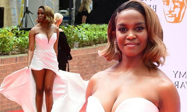 BAFTA TV Awards 2021: Oti Mabuse is leggy in a plunging white gown