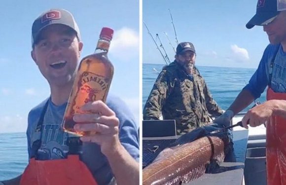 Baffled angler slices open fish and finds unopened bottle of whisky in its belly