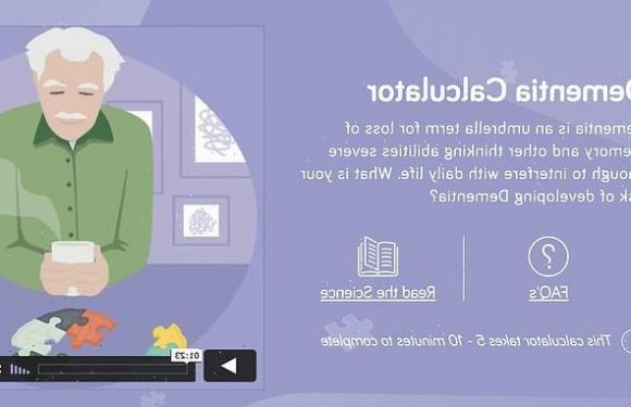 Calculator created to 'predict your risk of dementia'