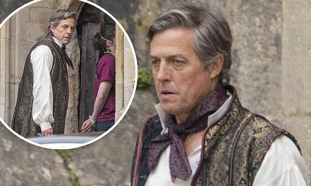 Hugh Grant is seen for the first time on the set of Dungeons & Dragons