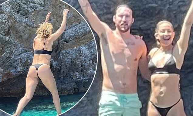 Kate Hudson shows off toned physique in skimpy black bikini in Greece