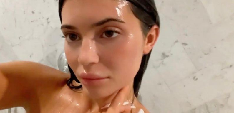 Kylie Jenner goes topless for soaking wet shower video in Instagram display