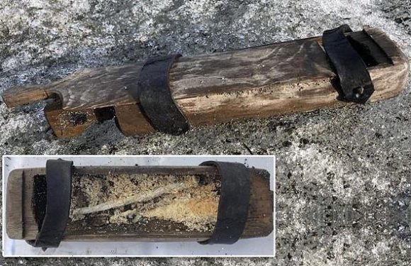 Melting Norwegian glacier release 500-year-old Viking wooden box