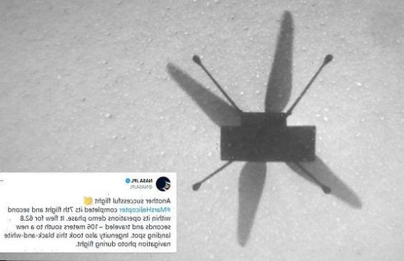 NASA Ingenuity helicopter completes seventh successful flight on Mars