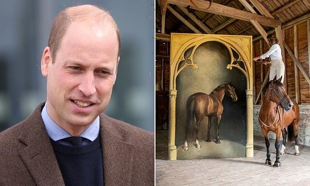 Prince William replaces his polo ponies with a huge painting