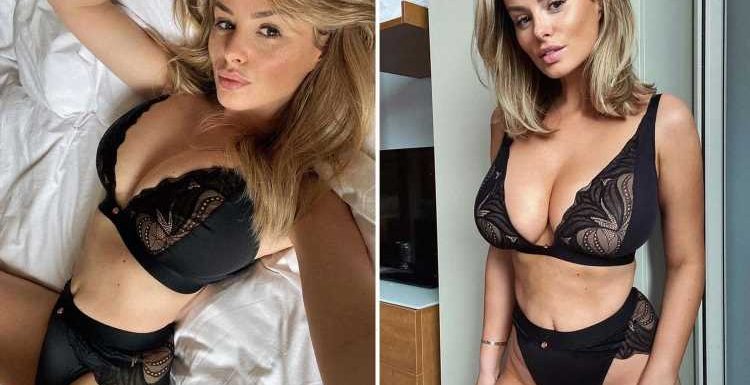 Rhian Sugden looks incredible in see-through lace lingerie