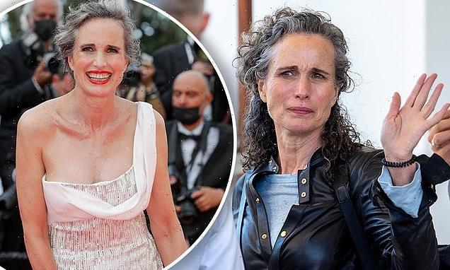 Andie MacDowell, 63, pulls back her silver locks in Cannes