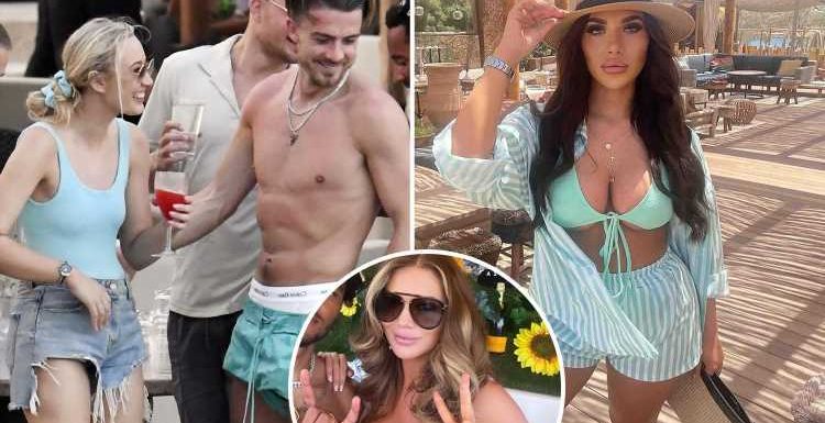 Euro 2020 hero Jack Grealish parties with Towie stars Amy Childs and Chloe Brockett in Mykonos