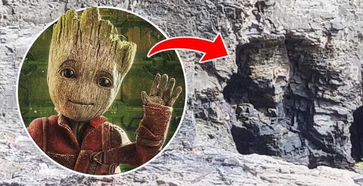 Holiday couple stunned to see 'face of Groot' from Guardians of the Galaxy hidden in a Cornwall cliff