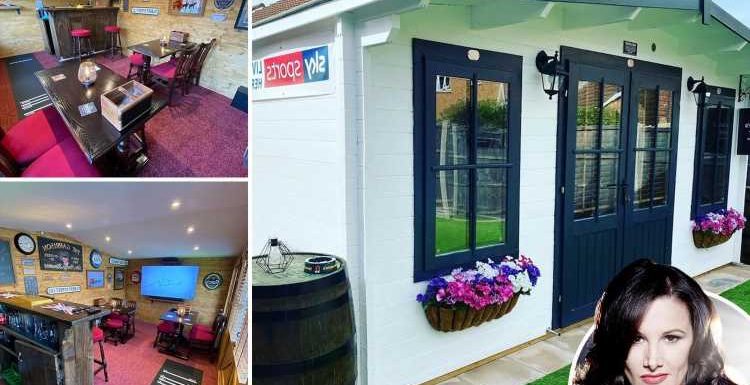 Inside X Factor star Sam Bailey’s amazing pub in her shed with smoking area and Sky Sports