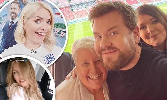 James Corden leads the stars cheering on England at Euros semi-final