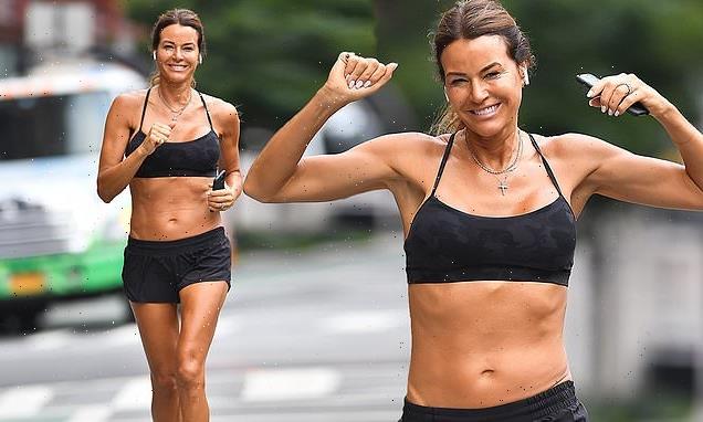 Kelly Bensimon, 53, shows off her flat abs while running through NYC