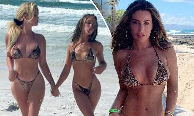 Kim Zolciak, 43, and her daughters all wear same leopard swimsuit