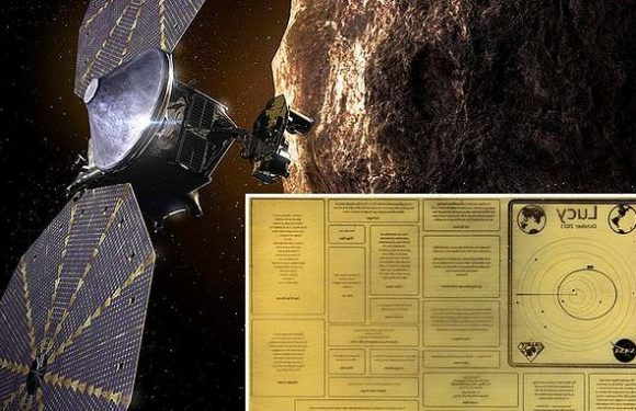 NASA's mission to the Trojan asteroids has a plaque with famous people
