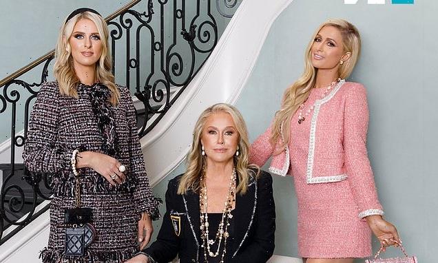 Paris Hilton, 40, poses with her sister Nicky, 37, and mother Kathy