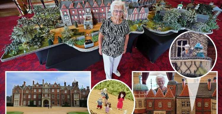 Pensioner, 92, shows off 18ft ­version of the Queen’s Sandringham estate — knitted wool