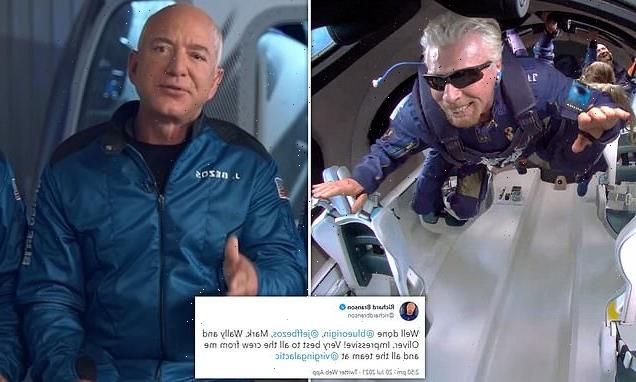 Richard Branson congratulates Bezos on Blue Origin's flight into space