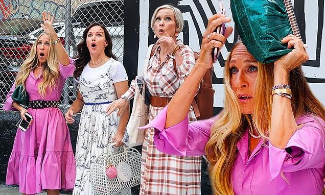 Sarah Jessica Parker looks mortified on NYC set of And Just Like That