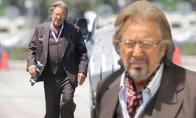 Al Pacino sports a dapper brown suit on set of a new project in LA