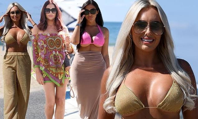 Amber Turner, Chloe Brockett and Amy Childs film TOWIE scenes in Poole