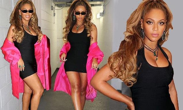 Beyonce shows off stunning physique in figure-hugging black dress