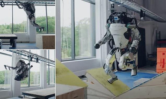 Boston Dynamics' robot Atlas does backflips as it takes on PARKOUR