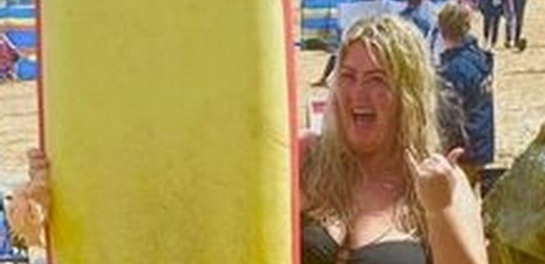 Gemma Collins shows off 3.5 stone weight loss during surfing session in Cornwall