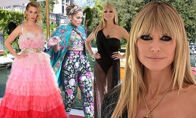 Heidi Klum, Jennifer Lopez and January Jones at Dolce & Gabbana show