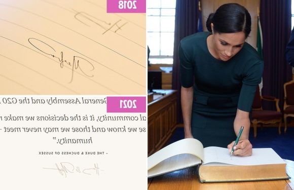 How ‘manipulative’ Meghan’s changing signature shows  she’s become ‘defensive’ & ‘unsociable', says handwriting expert