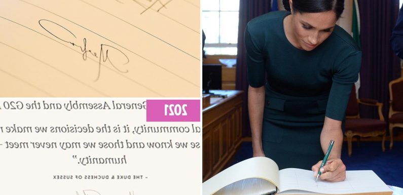 How ‘manipulative’ Meghan’s changing signature shows  she’s become ‘defensive’ & ‘unsociable', says handwriting expert