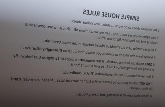 Landlord issues VERY strict set of rules from when to turn on lights to the exact temperature the house must be