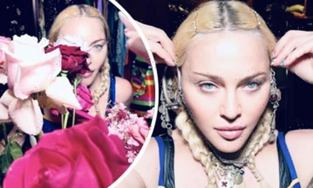 Madonna looks youthful as she unwraps presents on her 63rd birthday
