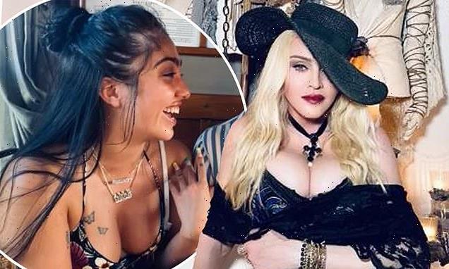 Madonna oozes glamour in a VERY busty dress in Italy
