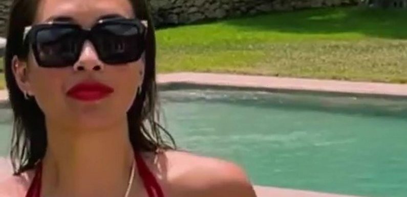 Myleene Klass wows fans in tiny red bikini as she sizzles on Spanish getaway
