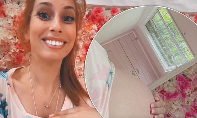 Pregnant Stacey Solomon creates flower wall for daughter's nursery