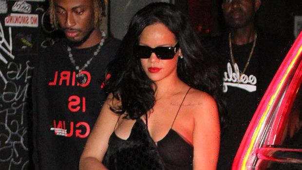 Rihanna Rocks Sexy Black Mini With A Red Lip For Night Out In NYC — Photos