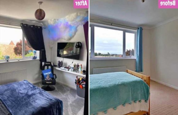 Thrifty mum creates son's dream galaxy-inspired bedroom on a budget – including cheap DIY clouds