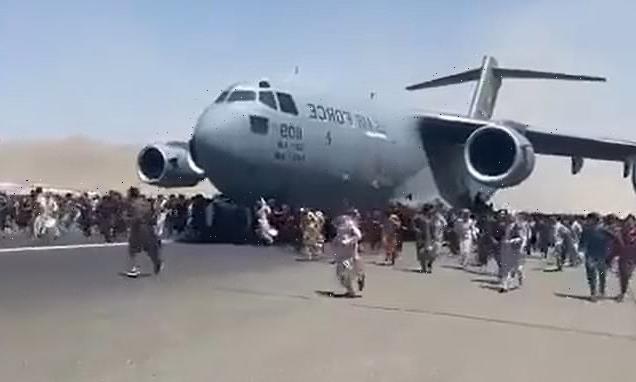 US Air Force crams 800 onto C-17 jet from Kabul as Taliban takes over